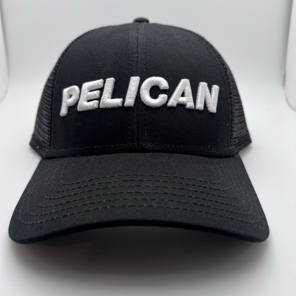 PELICAN CASE Logo Trucker Baseball Hat Cap‎ Black  SnapBack NEW